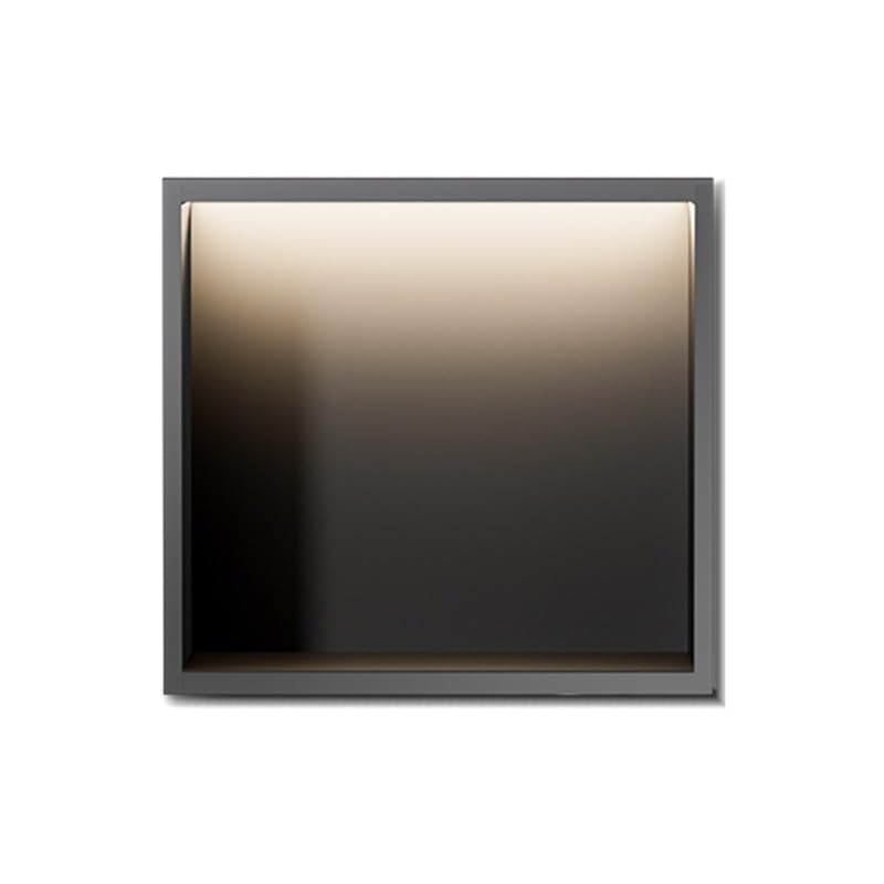 Badezimmerwand aus Edelstahl mit LED-Beleuchtung – 32 x 32 x 12 cm Dusche, Sto Solut, modernes schwarzes Design für Feuchtraum