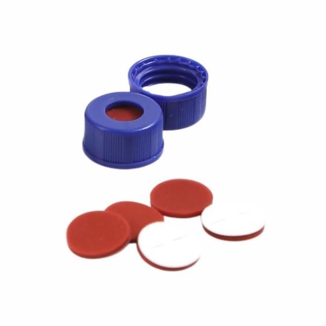 Laboratory Chromatography Small Bottle Wide Mouth Small Bottle, with pre Cut Diaphragm and lid 9mm Transparent Sample Small Bottle 1.5ml PTFE/Silicone Diaphragm 100 Pieces