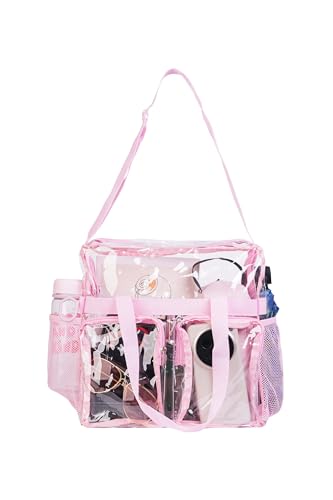 ZENPUNK Clear Bags Stadium Approved Clear Tote Bag with Zipper Closure Crossbody Bag with Adjustable Strap