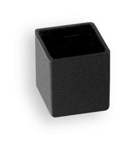 4 plastic cover caps, black, for square and rectangular tubes