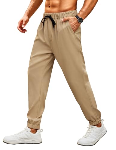 COOFANDY Mens Joggers Pants Regular Fit Casual Khaki Pants Lightweight Chino Pants with Pockets