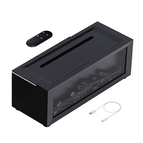 Difusor de Chimenea, Chimenea difusora de Aceite - Humidificador de Chimenea de 7 Colores | Temporizador y Apagado automático sin Agua, humidificador de Niebla fría para habitación, difusor de Aceite