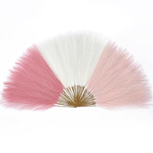 Serwalin 60 Pcs Pink Pampas Grass Decor, 17.7