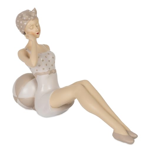 Moritz Dekofigur Dame im Retro Badeanzug mit Ball 24 x 8 x 15,5 cm -...
