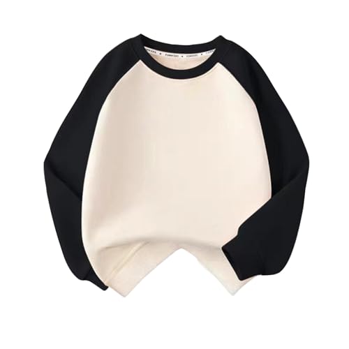 Girls Cotton Sweatshirts Basic Crewneck Pullover Tops Kids Boys Long Sleeve Color Block Sweatshirts Cute Fall Clothes3
