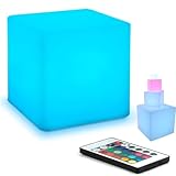 【Cube LED de couleur】 Cette lumière cube LED à changement de couleur dispose de 16 couleurs RVB vives avec contrôle de la luminosité et de 4 effets de lumière avec contrôle de vitesse, qui sont tous contrôlés par une télécommande pratique.