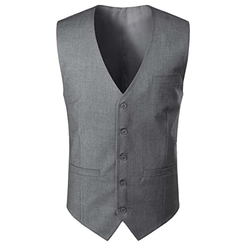 Mens Dress Suit Vest Sleeveless Vests Waistcoat Formal Business Wedding Vests
