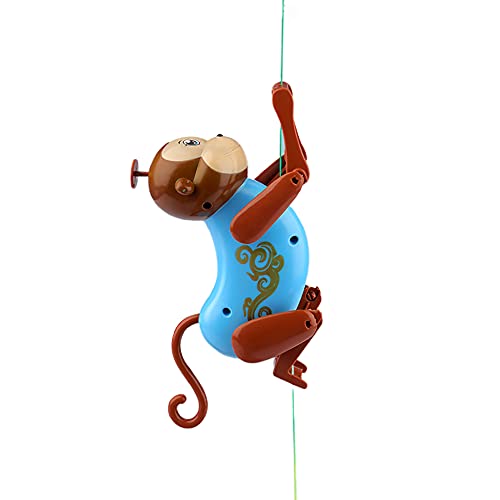 NEXTAKE Rope-Climbing Monkey, Funny String-Climbing Monkey Toy Pull and Climb Monkey Pull String Monkey Interactive Toy with Funny Sound Effect for Kids (Blue)