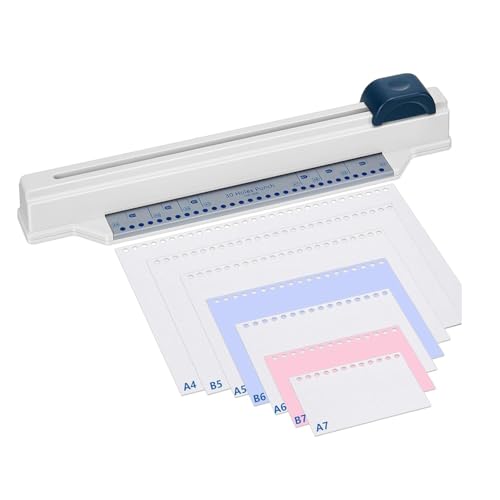 Jeenuuder Carpeta espiral para encuadernación, perforadora de escritorio para oficina de tienda, A4, A5, A6, A7, B5, B7, papel con capacidad de perforación de 5 hojas