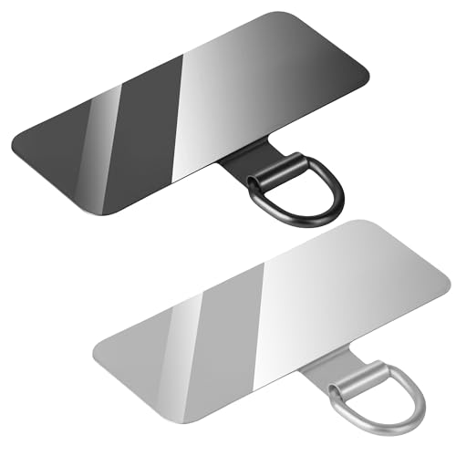 2Pcs Phone Tether Tab, Metal Sticky-Free Phone Lanyard Triangle-black+silver - 第 10/55 張圖片