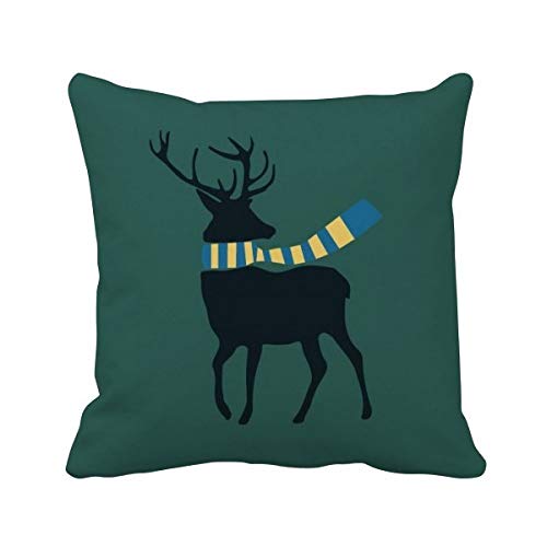 Écharpe Noël carré coussin élan multicolore 40x40cm décor canapé - 2