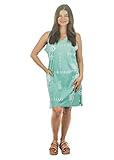 INGEAR Women’s Beach Swimsuit Cover Up Short Cotton Shift Dress Sleeveless Tee with Pockets