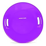 Slippery Racer Heavy-Duty Cold Resistant Downhill Pro Adults and Kids Plastic Outdoor Winter Saucer Disc Snow Sled with Handles (Purple, 1 Pack)