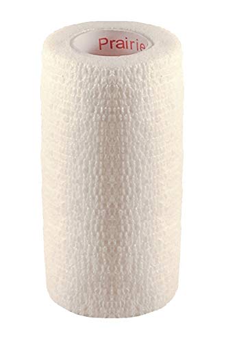 Image of Vet Wrap Tape (White) (2 Pack) (4 Inch x 15 feet) Self Adhesive Adherent Adhering Cohesive Flex Self Stick Bandage Grip Roll Dog Cat Pet Horse