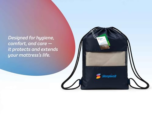Image of Sleepwell Shield Mattress Protector | Terry Fabric | 100% Waterproof Protection | Elastic Corners | Neem Fresche | Breathable | Hypoallergenic | Machine Washable | Long Lasting Freshness | 75 x 60