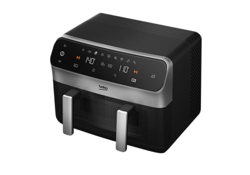 BEKO - Friteuse à air chaud - AirFryer - 2 cuves - 9.5 L, Noir