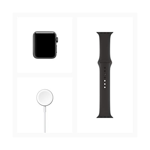 Apple Watch Series 3 [GPS 38mm] Smart Watch w/Space Gray Aluminum Case & Black Sport Band. Fitness & Activity Tracker, Heart Rate Monitor, Retina Display, Water Resistant