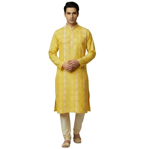 Men’s Pure Cotton Kurta Regular with Mandarin Collar | Printed Long Kurta for Festive, Casual-picture-23