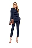 hosenanzug damen dunkelblau Schmale Hose Bluemary Damen Hosenanzug (Dunkelblau, BU86-89/HU96-98)