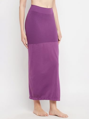 Image of Clovia Women's Petticoat Style Saree Shapewear with Side Slit in Violet