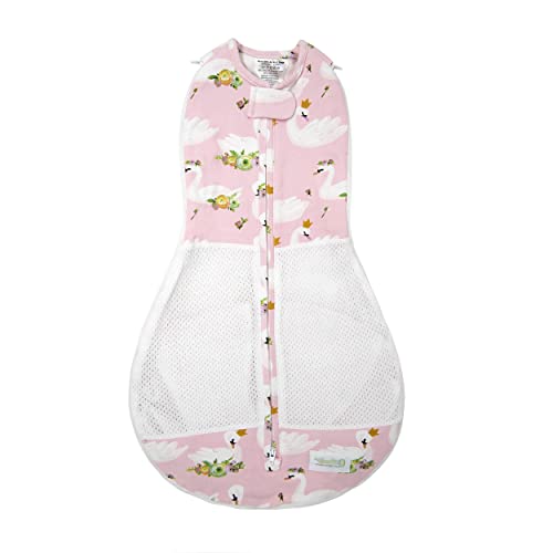 Image of Woombie Grow with Me Air Baby Swaddling Blanket, Convertible Swaddle Fits Babies 0-9 Months, Expands to Wearable Blanket for Babies up to 18 Months, Princess Swan