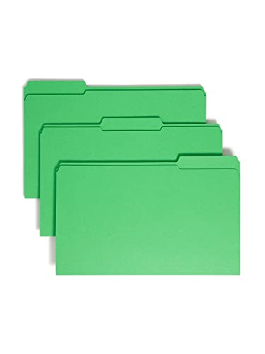 Smead File Folder, Reinforced 1/3-Cut Tab, Legal Size, Green, 100 per Box (17134)