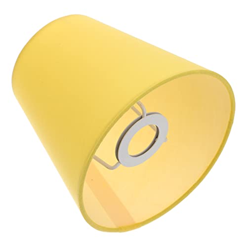 Lurrose Abat-Jour en Tissu Abat-Jour Lustre Petit Abat-Jour Baril Couvercle De Lampe Petit Abat-Jour Clip Ampoule pour Table Lustre Applique Murale Jaune Cover