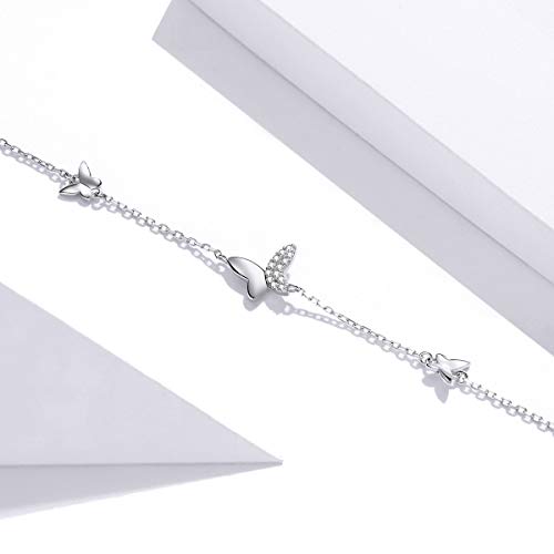 Adjustable 925 Sterling Silver Cubic Zirconia Butterfly and Dragonfly Bracelet for Women | Delicate and Elegant Jewelry Gifts for women3