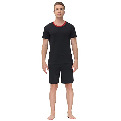 INK+IVY Men's Sleepwear Pajama Set Crewneck T-Shirt, Soft Jersey Tee Loungewear with Matching Short