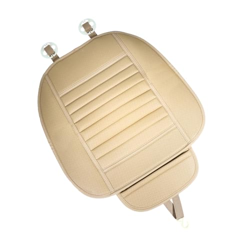 Funda de asiento de coche antideslizante beige con bolsillo para conductor