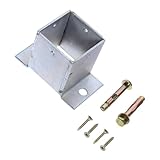 Tofficu Zaunpfostenfuß Aus Stahl Mit Silberner Pulverbeschichtung Für Terrassen Zaunpfosten Schreibtische Geländer Und Briefkastenpfosten