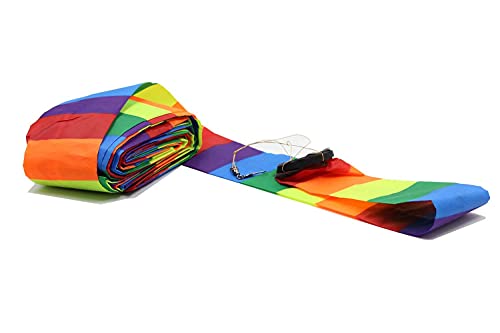 C Comcrosfly Rainbow Kite Tube Tail Outdoor Windsock With Connector, 65-Feet Kite Tail #TOP3
