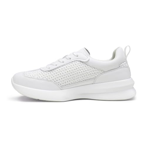 Image of Vepose Women's Retro Platform Sneakers Lightweight Lace Up Walking Shoes | Designer dressy sneakers with memory foam cushioning, grippy sole, and stylish woven or PU looks for work, travel, errands