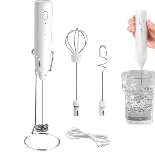 Espumador de leche | Batidor eléctrico de mano para Latte | Mezclador de bebidas con 3 velocidades ajustables para principiantes Latte Art Apartamento Cappuccino Cocina Camping