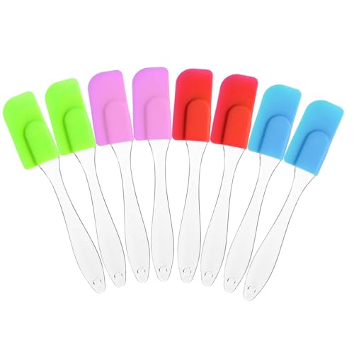 8 Stück Teigschaber Silikon Spatel Set Mini Kuchenspatel Mit Kunststoffgriff Kleiner Silikonschaber Hitzebeständig Butterschaber Backzubehör Für Küche Zum Kochen Backen Kuchen