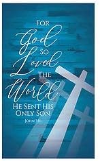for God So Loved Cross Banner Banner (2' X 6' Banner with Pole Hem)
