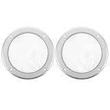 Design sophistiqué : l’anneau argenté et la grille en fer blanc créent un look raffiné qui met en valeur votre enceinte. protection de grille de haut-parleur de graves, protection de haut-parleur en plastique