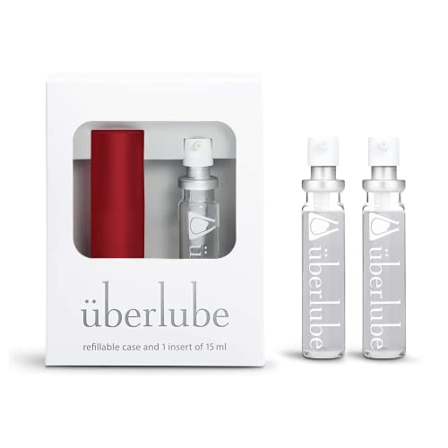 Uberlube Lubricante De Silicona Lubricante De Silicona Sin Perfume Lubricante Personal Látex Lubricante Sexual Seguro Líquido Para Parejas Lubricante Anal - Kit Rojo + Dos Recambios De 15 ml