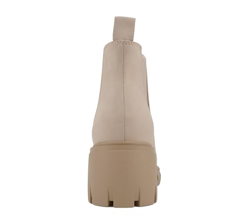 Image of Soda PIONEER ~ Women Lug Sole Mid Heel Chelsea Fashion Ankle Bootie w /Double Elastic Gore