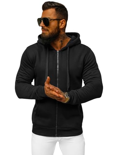 OZONEE Herren Hoodie Sweatjacke Kapuzenpullover Sweatshirt Farbvarianten...