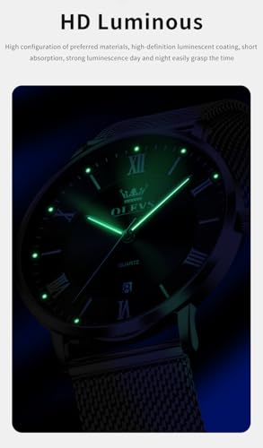 Image of OLEVS Mens Gold Watches Analog Quartz Business Dress Watch Day Date Stainless Steel Classic Luxury Luminous Waterproof Casual Male Wrist Watches