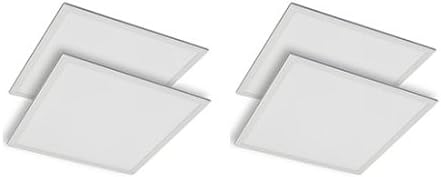 2x2-ft 45-Watt Edge-Lit Glare-Free LED Panel Light with 0-10V Dimming ETL and DLC-Listed (4-Pack), Daylight 5000K, 2115WHx4