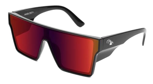 IBEX-The-LAYBACK-Safety-Sunglasses-ANSI-Z87-Certified-Shatter-proof-Ultra-UV-400-Protection-Red-Mirror-Lenses-Flexible-Black-Frame-Men-Women-OutdoorSports-Surf-Construction-Work-PPE IBEX The LAYBACK Safety Sunglasses, ANSI Z87+ Certified, Shatter-proof, Ultra UV 400 Protection, Red Mirror Lenses, Flexible Black Frame, Men, Women, Outdoor/Sports, Surf, Construction, Work, PPE - Image 1