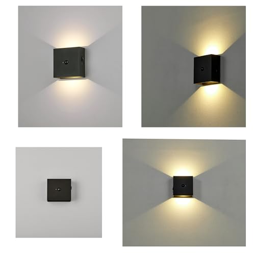 Lámpara de pared COB inalámbrica USB sensor movimiento blanca 6