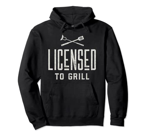 Grilling Hoodie BBQ Grill Gifts Funny License To Grill camisola com capuz, Preto, Unissexo pequeno