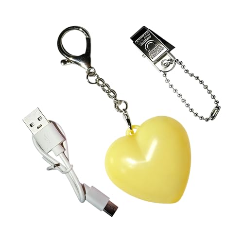 Luz de corazón brillante para bolso, luz de bolso de 5,3 cm, sensor táctil, ABS, tipo C, recargable, llavero, lámpara, ganchos dobles, organizador de bolsas de viaje nocturno, Amarillo cálido, Refer
