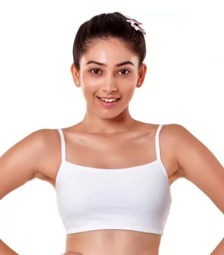 Image of Pack of 4 Girls Training /Beginners Uniform Bra Non Padded Teenager Full Coverage Cotton Bra (Multicolor) AAJ8