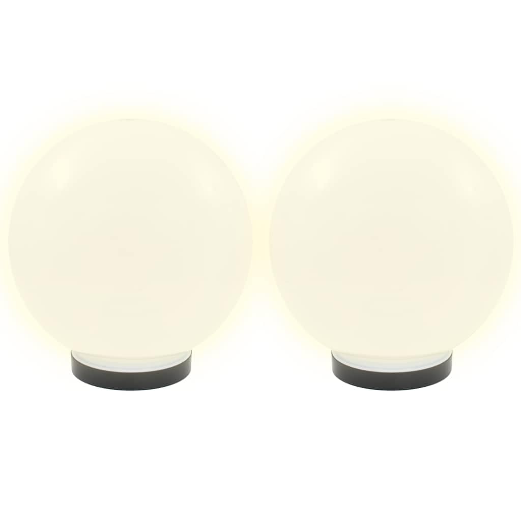 Juego de 4 luces LED de jardín esféricas de 25 cm de PMMA duraderas con casquillo E27 para iluminación de caminos, terraza, balcón, patio, exterior, resistente a la intemperie y a la