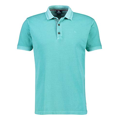 LERROS Herren Pique Poloshirt Polohemd, Mint Blue, L