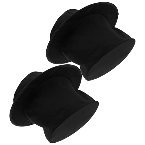 Chapeau de magicien noir (lot de 2) haut de forme unisexe pour adultes et enfants